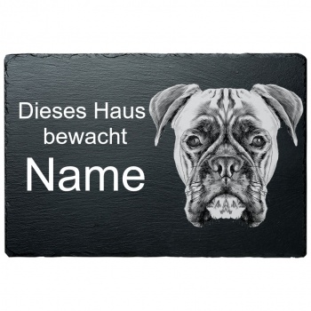 Schiefertafel Hund - Boxer 