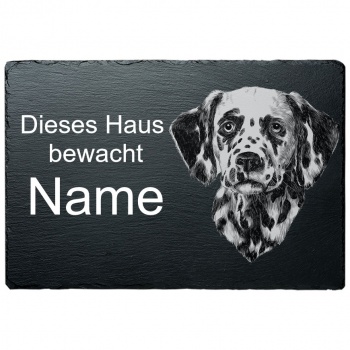 Schiefertafel Hund - Dalmatiner 20x30 cm | schwarz