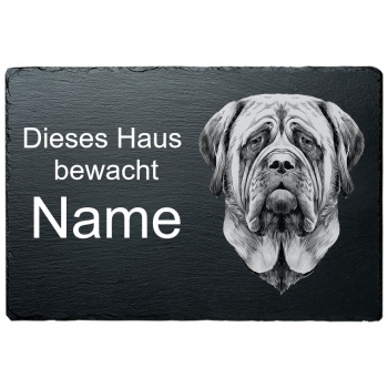 Schiefertafel Hund - Mastiff 20x30 cm | schwarz