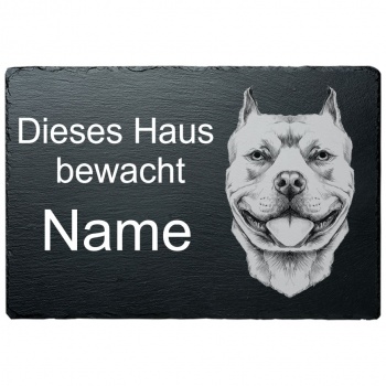 Schiefertafel Hund - Pit Bull 