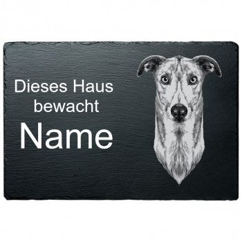 Schiefertafel Hund - Windhund 20x30 cm | schwarz