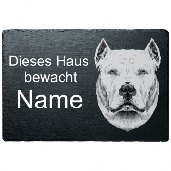 Schiefertafel Hund - Argentinische Dogge 20x30 cm | schwarz